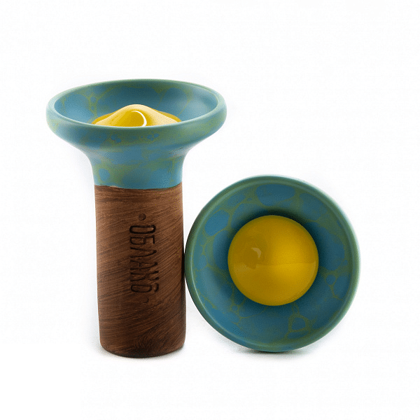 Облако Flow yellow on light blue-green marble чаша для кальяна