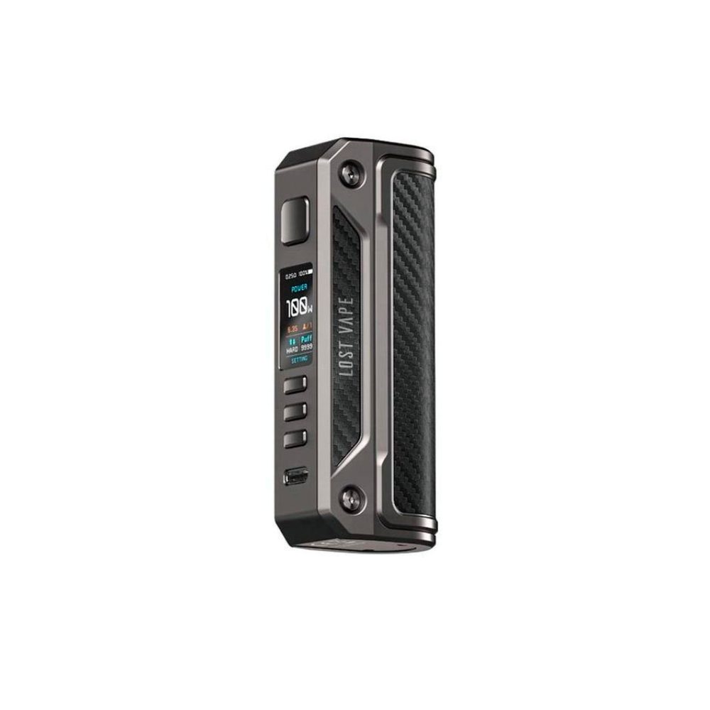 Боксмод Lost Vape Thelema Solo DNA 100C (black/carbon fiber)