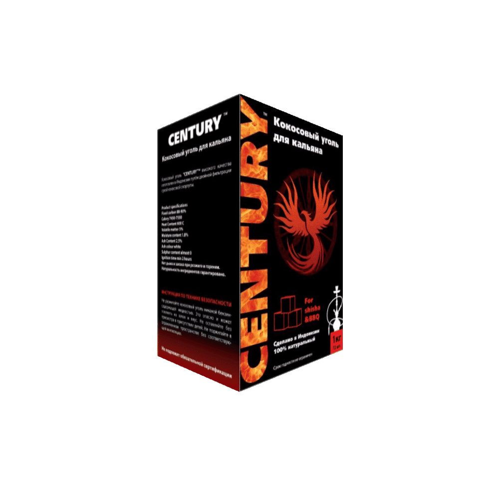 Century 25мм/72шт уголь для кальяна