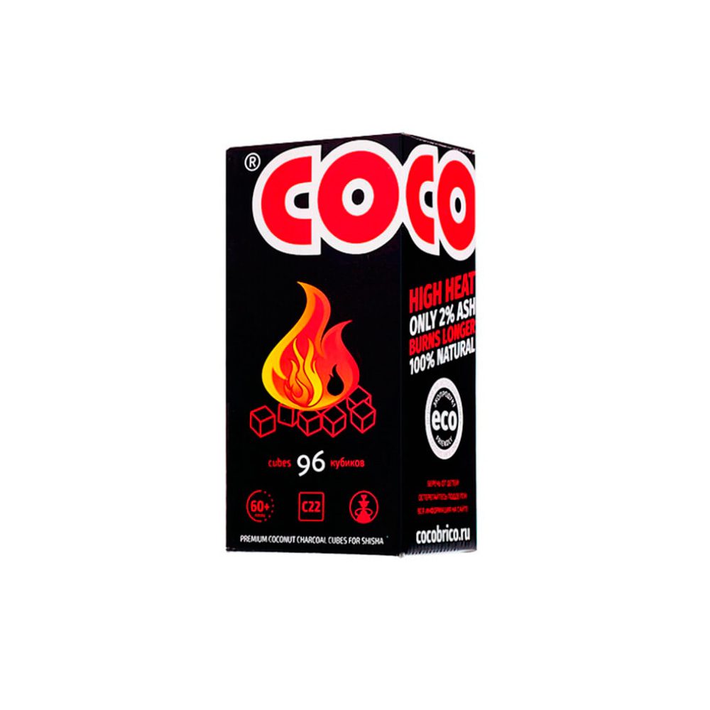 Cocobrico 22мм/96шт уголь для кальяна
