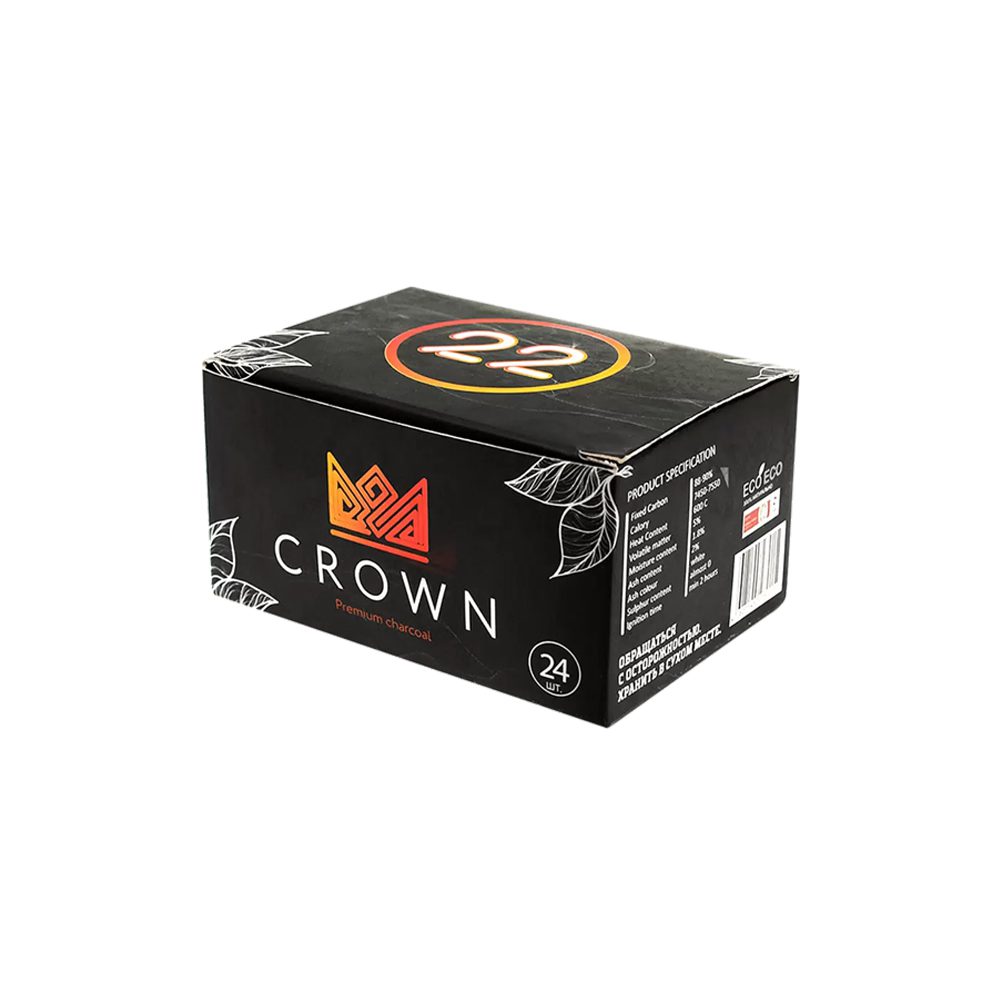Crown 22мм/24шт уголь для кальяна